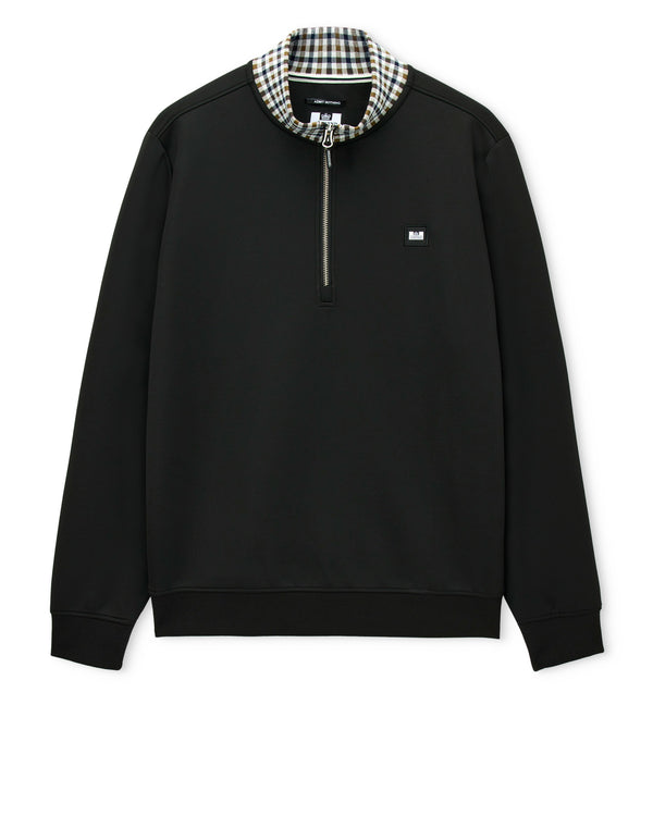 Henson Sweatshirt mit Viertelreißverschluss in Schwarz