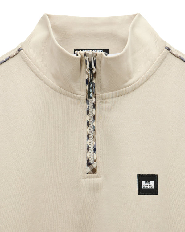 Felpa con zip a un quarto Matisa Cemento