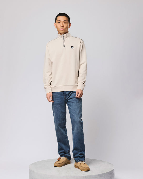 Felpa con zip a un quarto Matisa Cemento