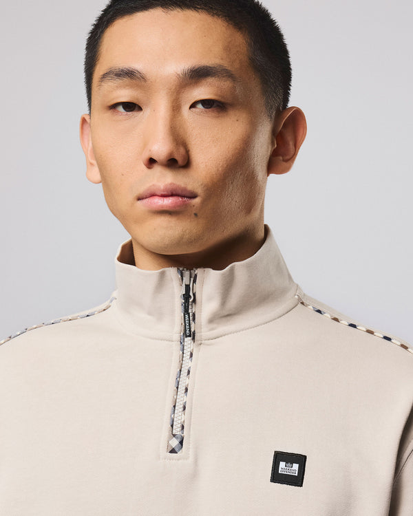 Felpa con zip a un quarto Matisa Cemento