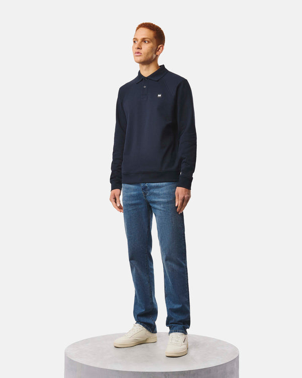 Azrou Polo-Sweatshirt Marineblau