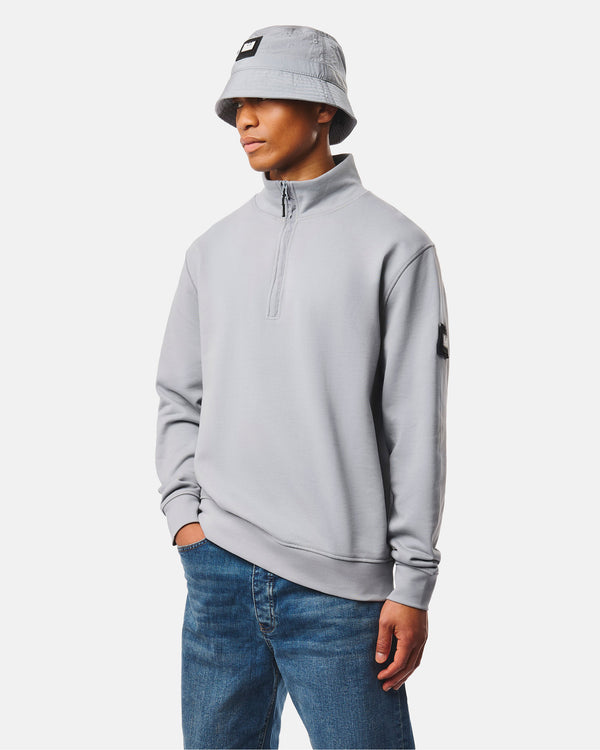 Kraviz – Sweatshirt mit Viertelreißverschluss, Rauchgrau