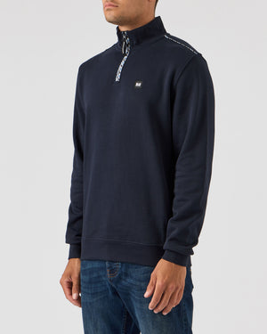 Matisa Quarter Zip Sweatshirt Navy/Blue House Check