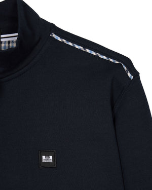 Matisa Quarter Zip Sweatshirt Navy/Blue House Check