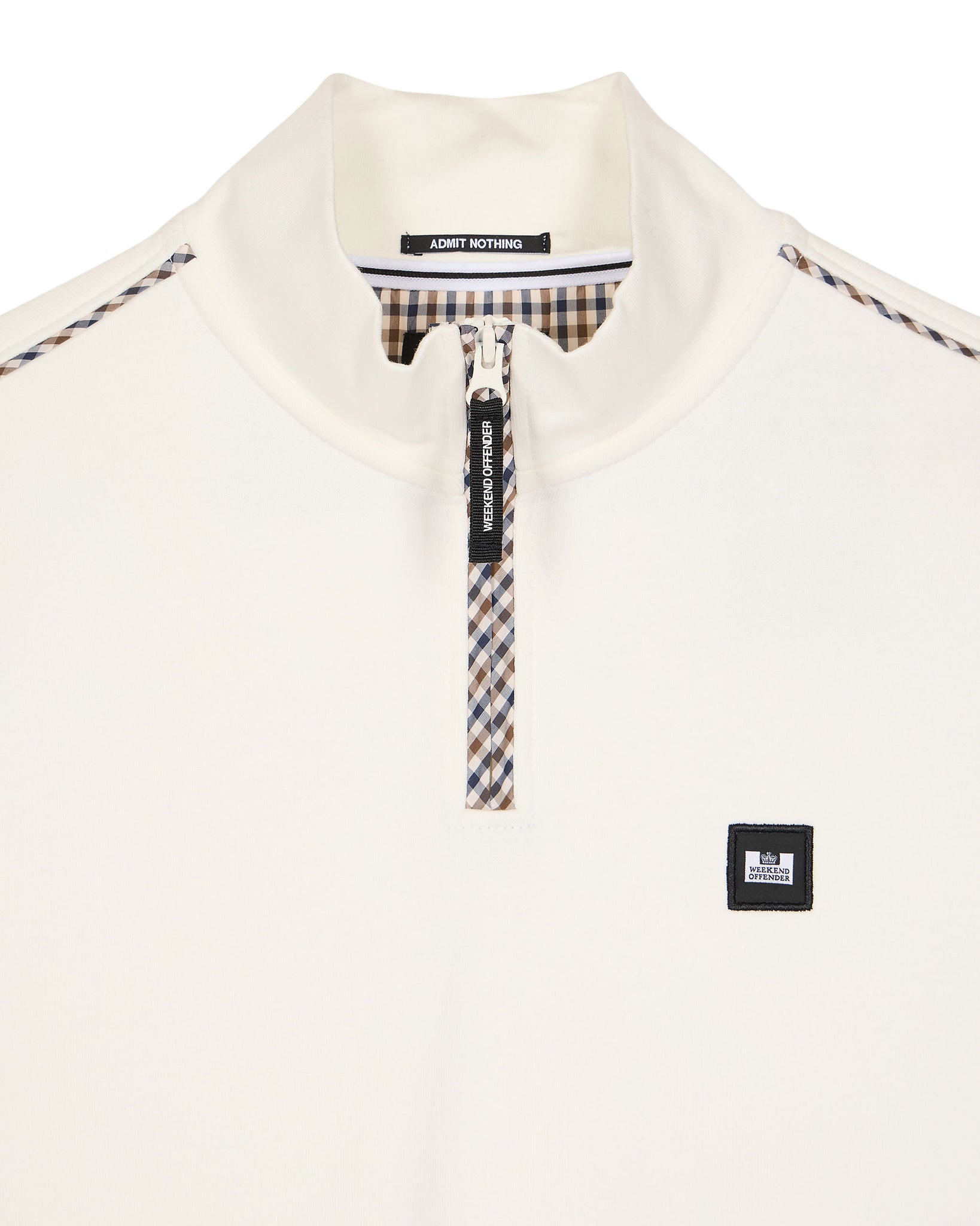 Matisa Quarter Zip Sweatshirt Winter White/House Check