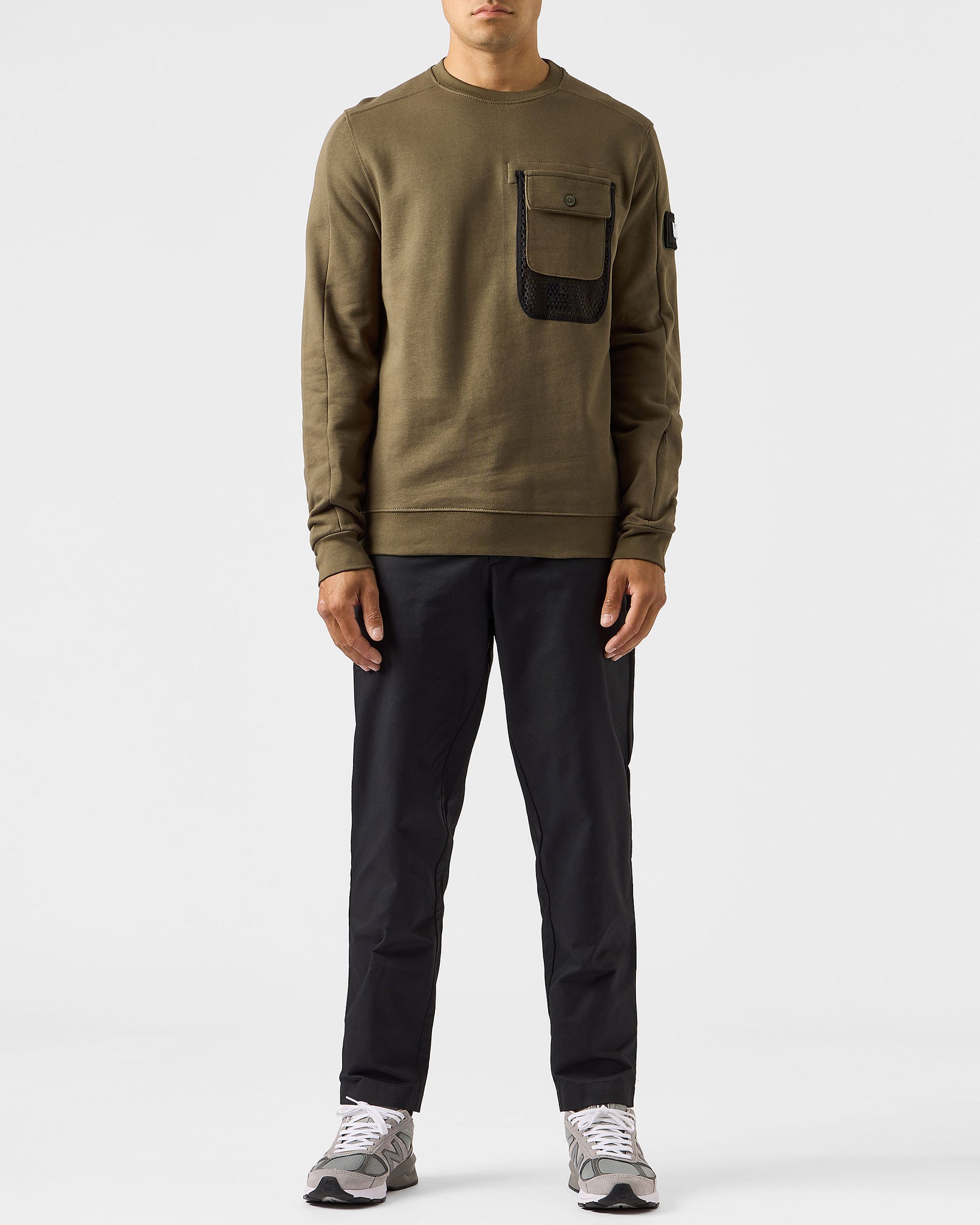 Adiel Mesh Pocket Sweatshirt Dark Green