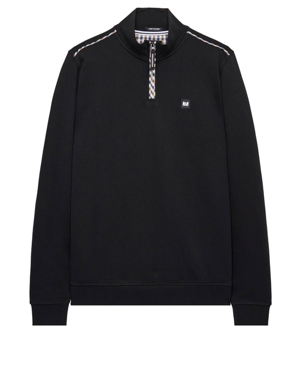 Matisa Quarter Neck Sweatshirt Black/Mid House Check