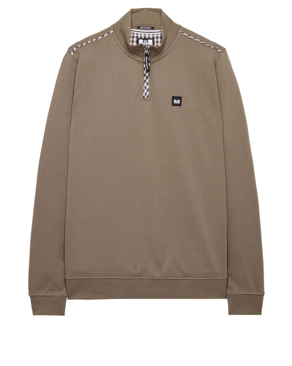 Matisa Quarter Neck Sweatshirt Mocha Brown/Mid House Check