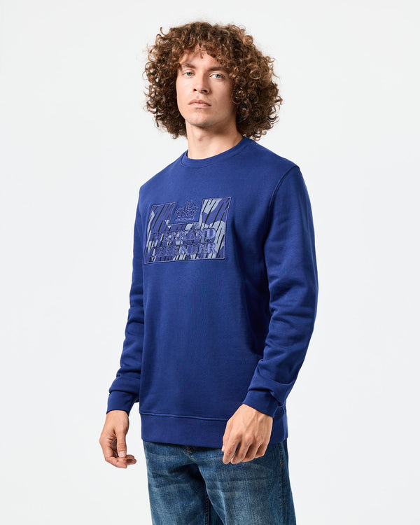 Villota Camo Sweatshirt Bright Navy Rain Camo