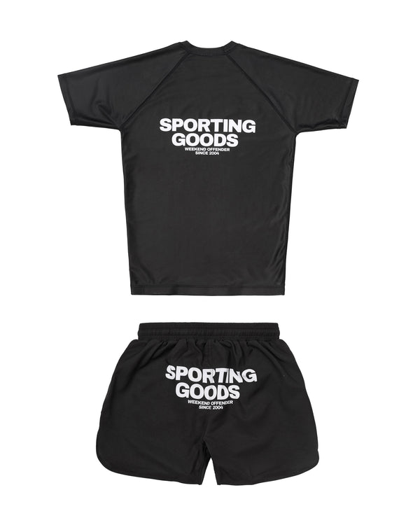 Sporting Goods Rashguard and Shorts Set Black
