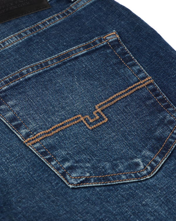 Tapered Fit Denim Jeans Dark Vintage