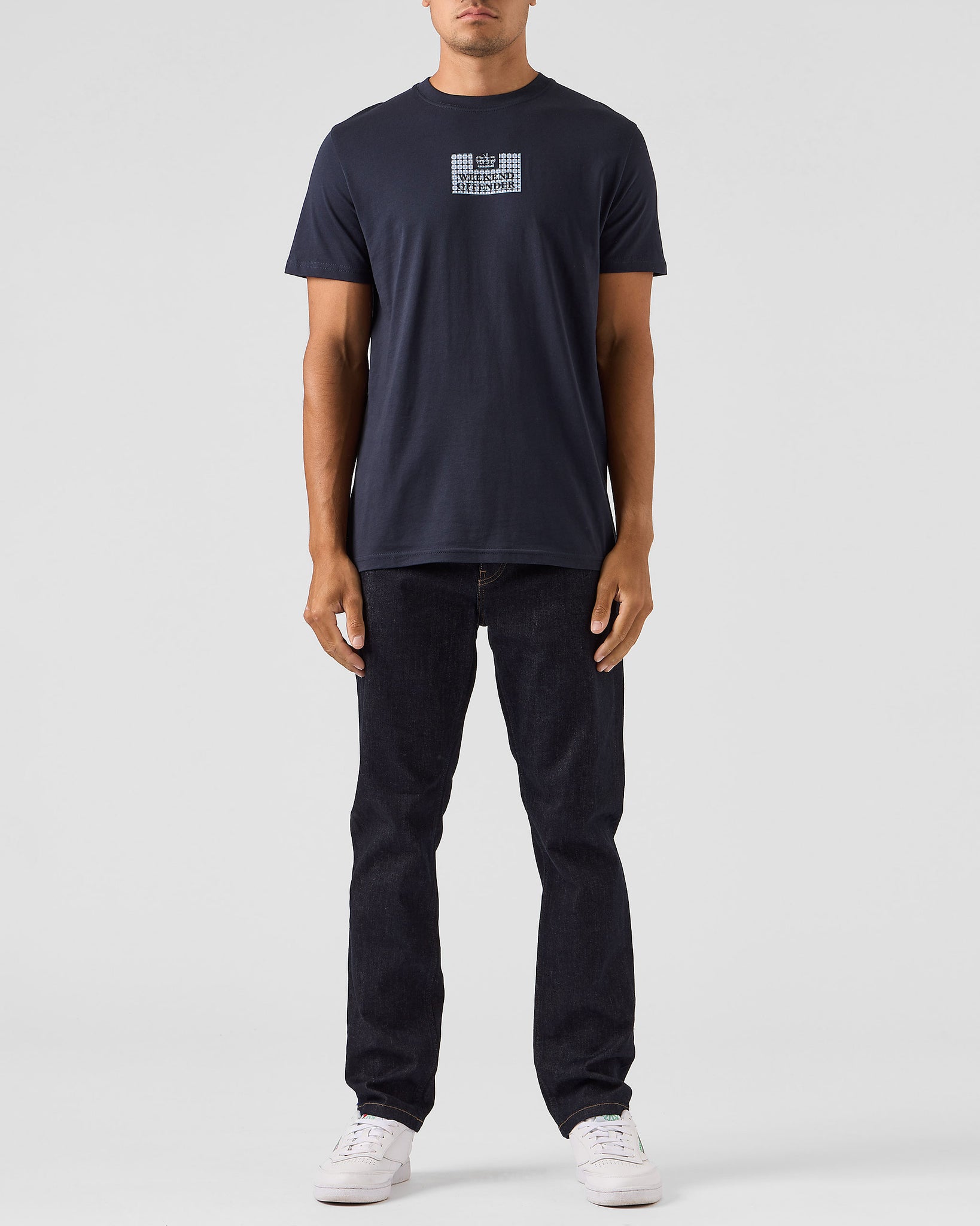 Dygas T-Shirt Navy/Blue House Check
