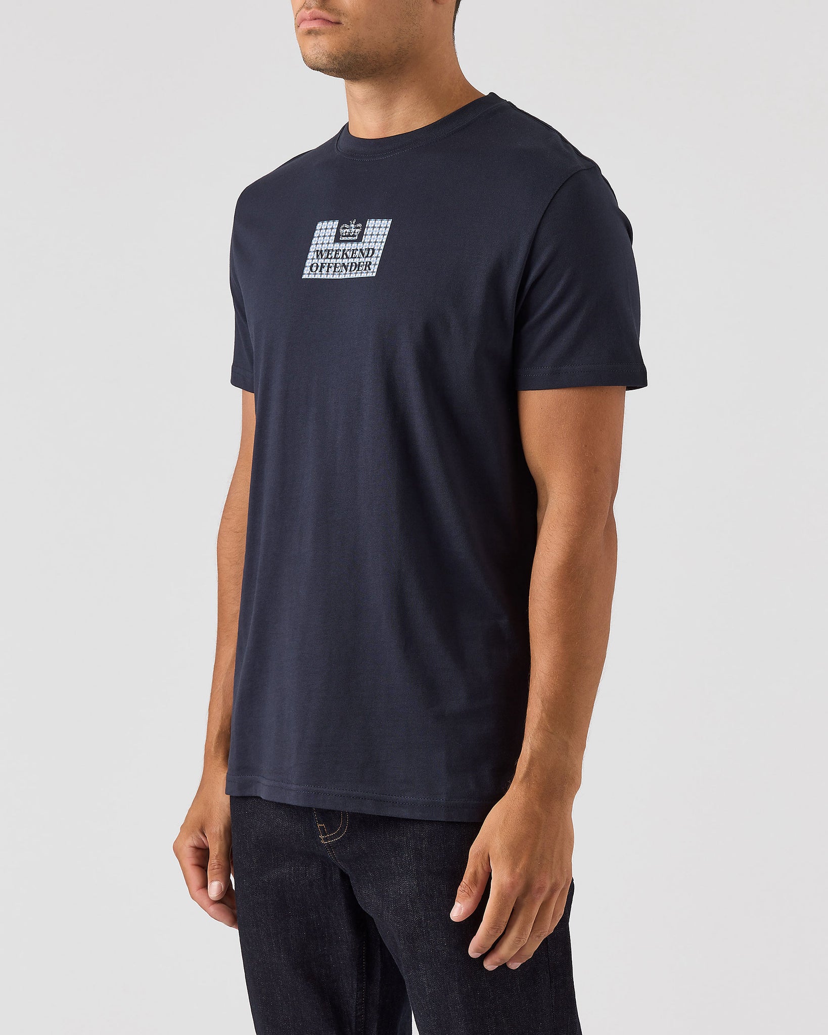 Dygas T-Shirt Navy/Blue House Check