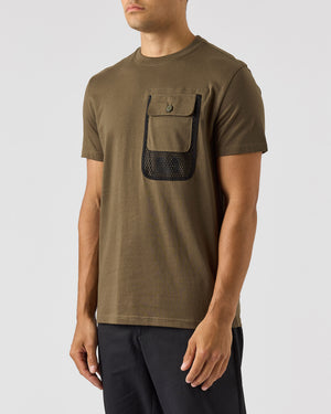 Lens Mesh Pocket T-Shirt Dark Green