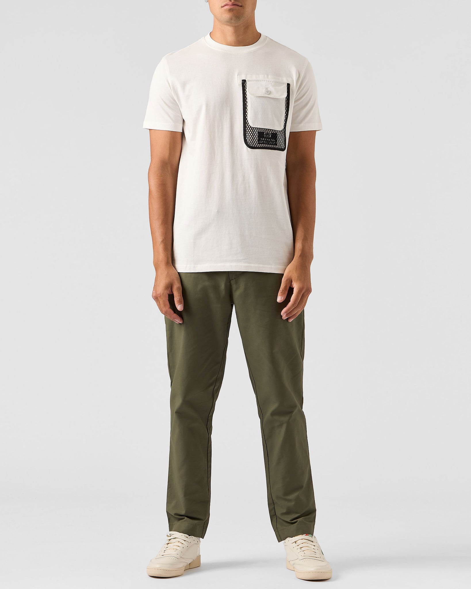 Lens Mesh Pocket T-Shirt Winter White
