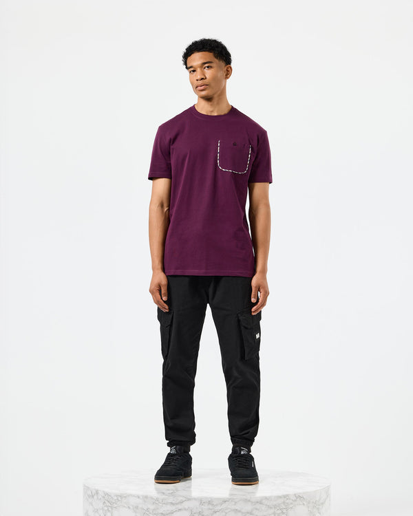 Sutton Pocket T-Shirt Acai Berry/Mid House Check