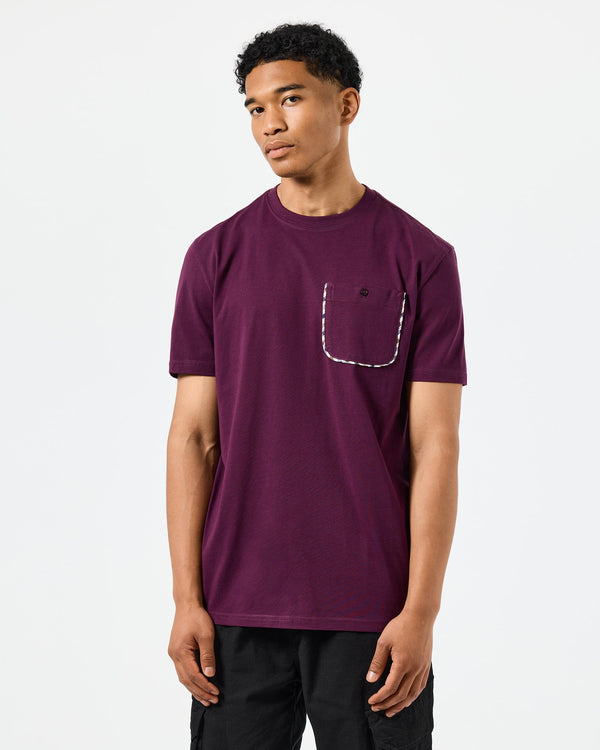 Sutton Pocket T-Shirt Acai Berry/Mid House Check