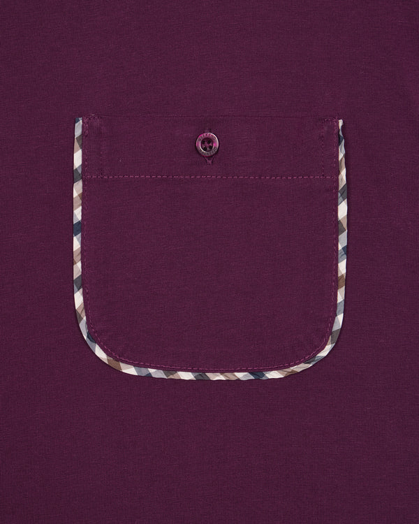 Sutton Pocket T-Shirt Acai Berry/Mid House Check