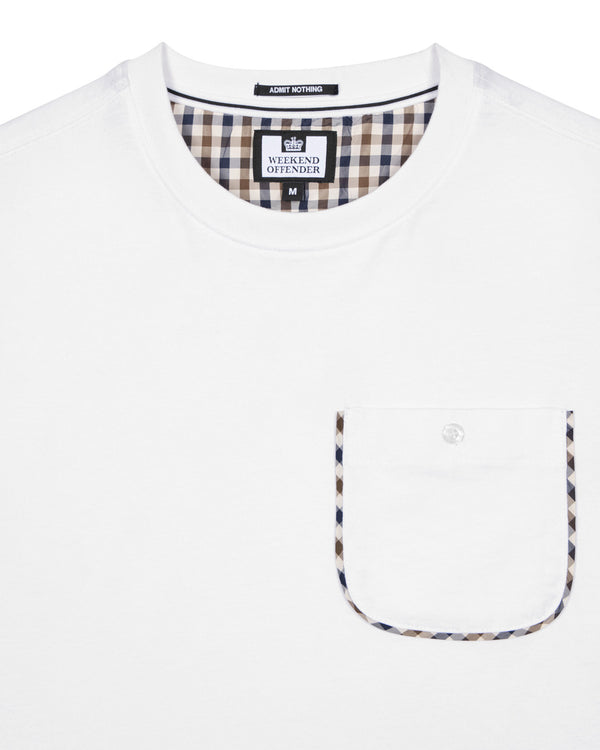 Sutton Pocket T-Shirt White/Mid House Check