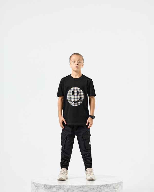 Kids Tambay T-Shirts Black/Mid House Check