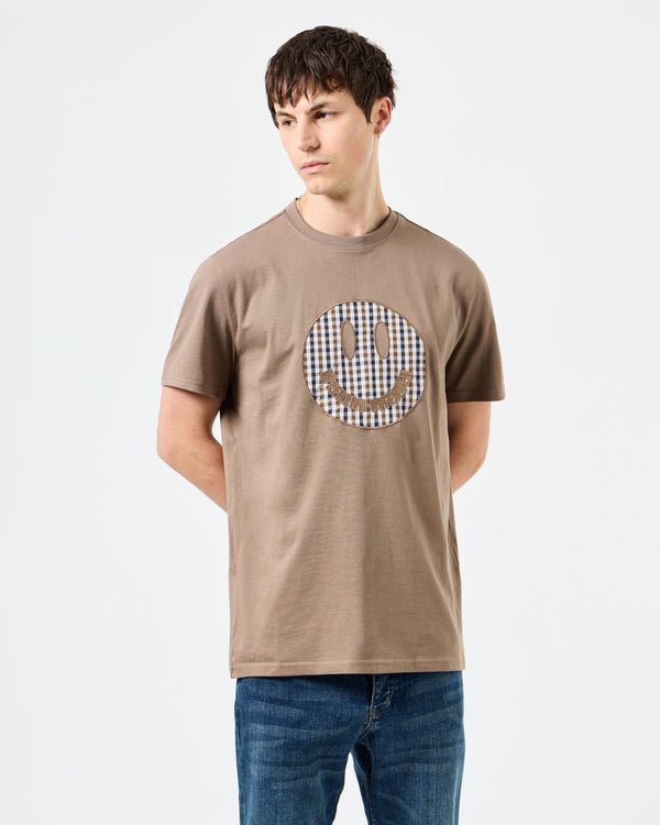 Tambay Smiley T-Shirt Mocha Brown/Mid House Check