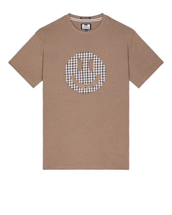 Tambay Smiley T-Shirt Mocha Brown/Mid House Check