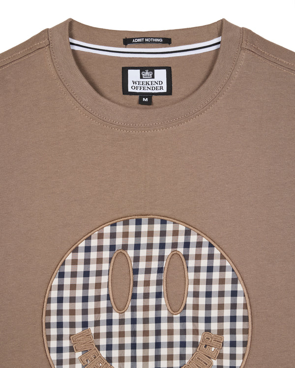 Tambay Smiley T-Shirt Mocha Brown/Mid House Check