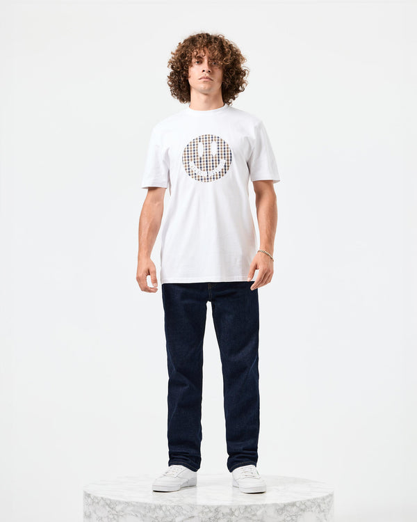 Tambay Smiley T-Shirt White/Mid House Check