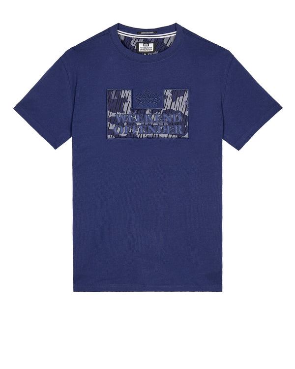 Noda Camo T-Shirt Bright Navy Rain Camo