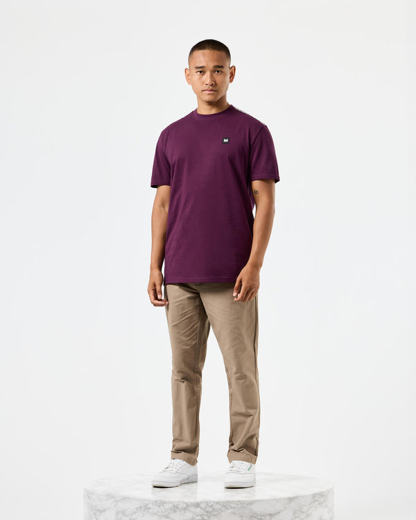 Diaz T-Shirt Acai Berry/Mid House Check