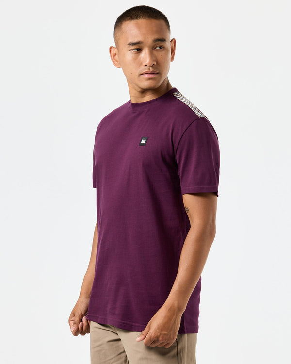 Diaz T-Shirt Acai Berry/Mid House Check