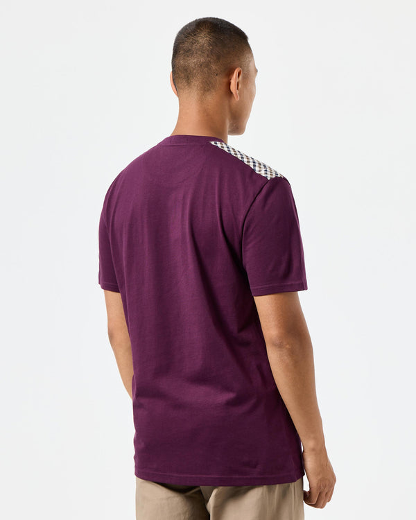 Diaz T-Shirt Acai Berry/Mid House Check