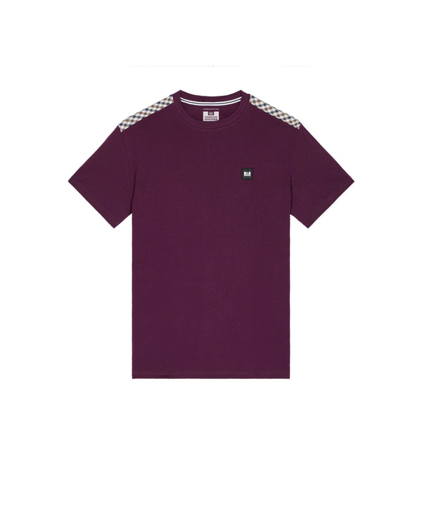 Kids Diaz T-Shirts Acai Berry/Mid House Check