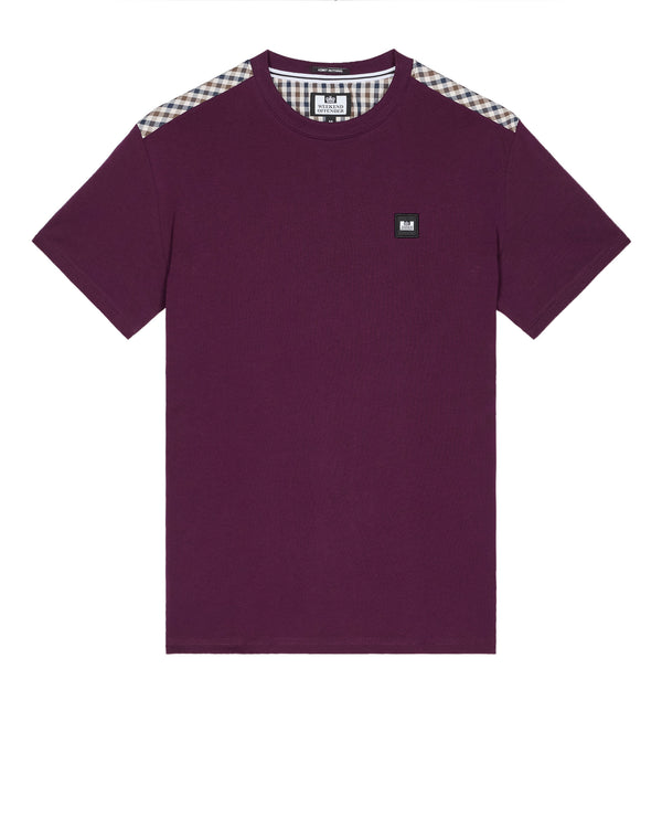 Diaz T-Shirt Acai Berry/Mid House Check