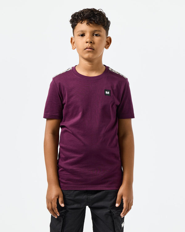 Kids Diaz T-Shirts Acai Berry/Mid House Check