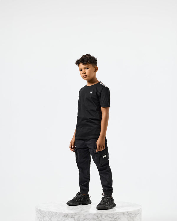 Kids Diaz T-Shirts Black/Mid House Check