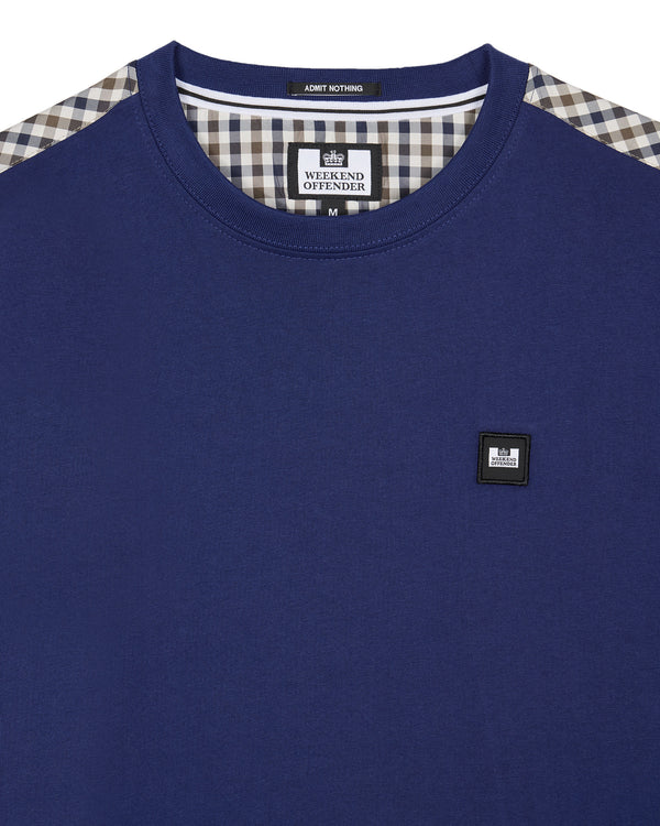 Diaz T-Shirt Bright Navy/Mid House Check