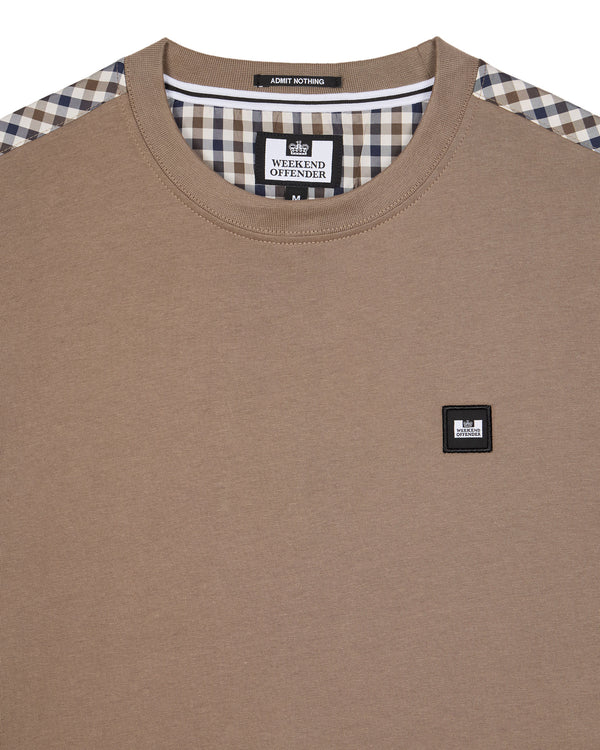 Diaz T-Shirt Mocha Brown/Mid House Check