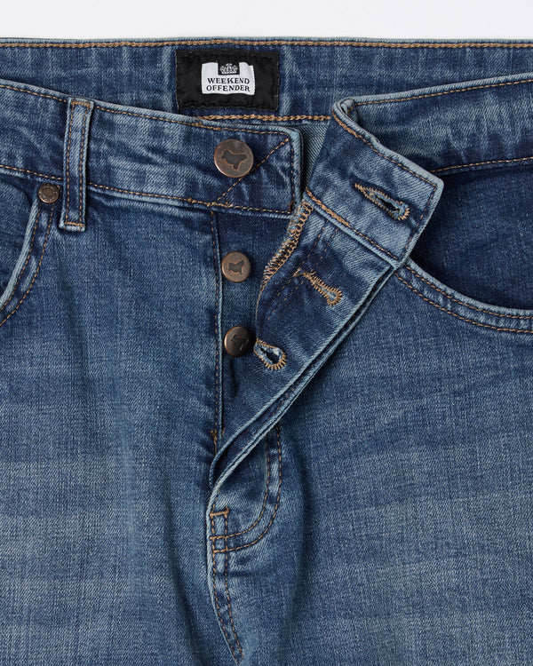 Tapered Fit Denim Jeans Washed Vintage