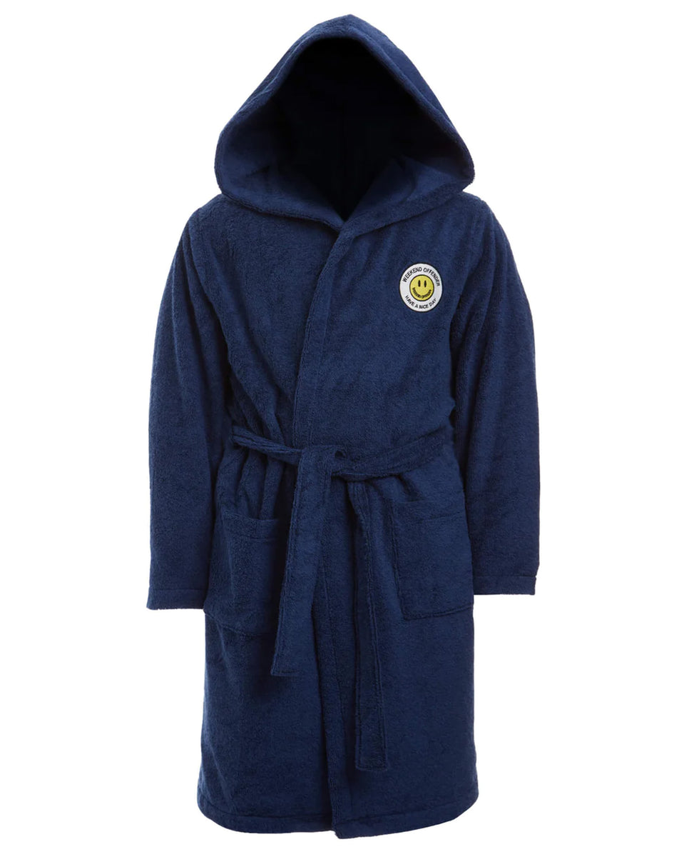 Towelling Robe Navy – Weekend Offender