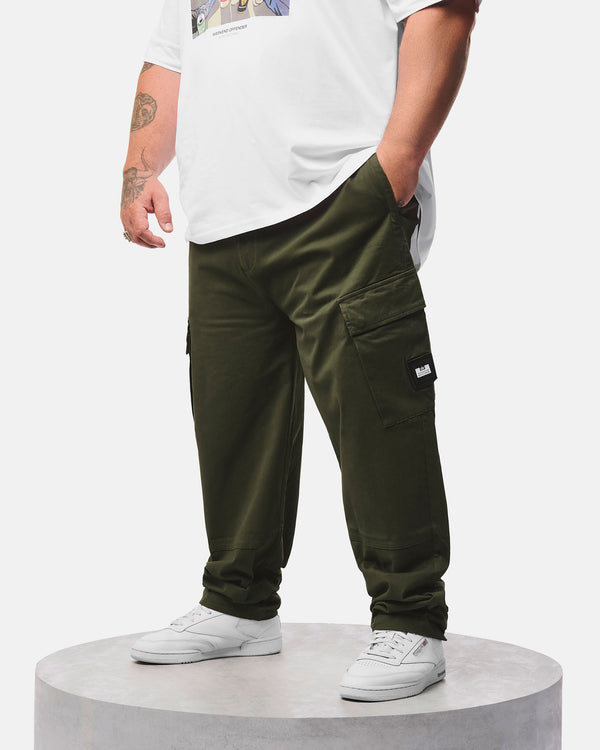 Große Größen - Eldon Relaxed Hose Schwarz/Waldgrün
