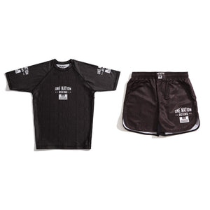 One Nation Rashguard and Shorts Set Black