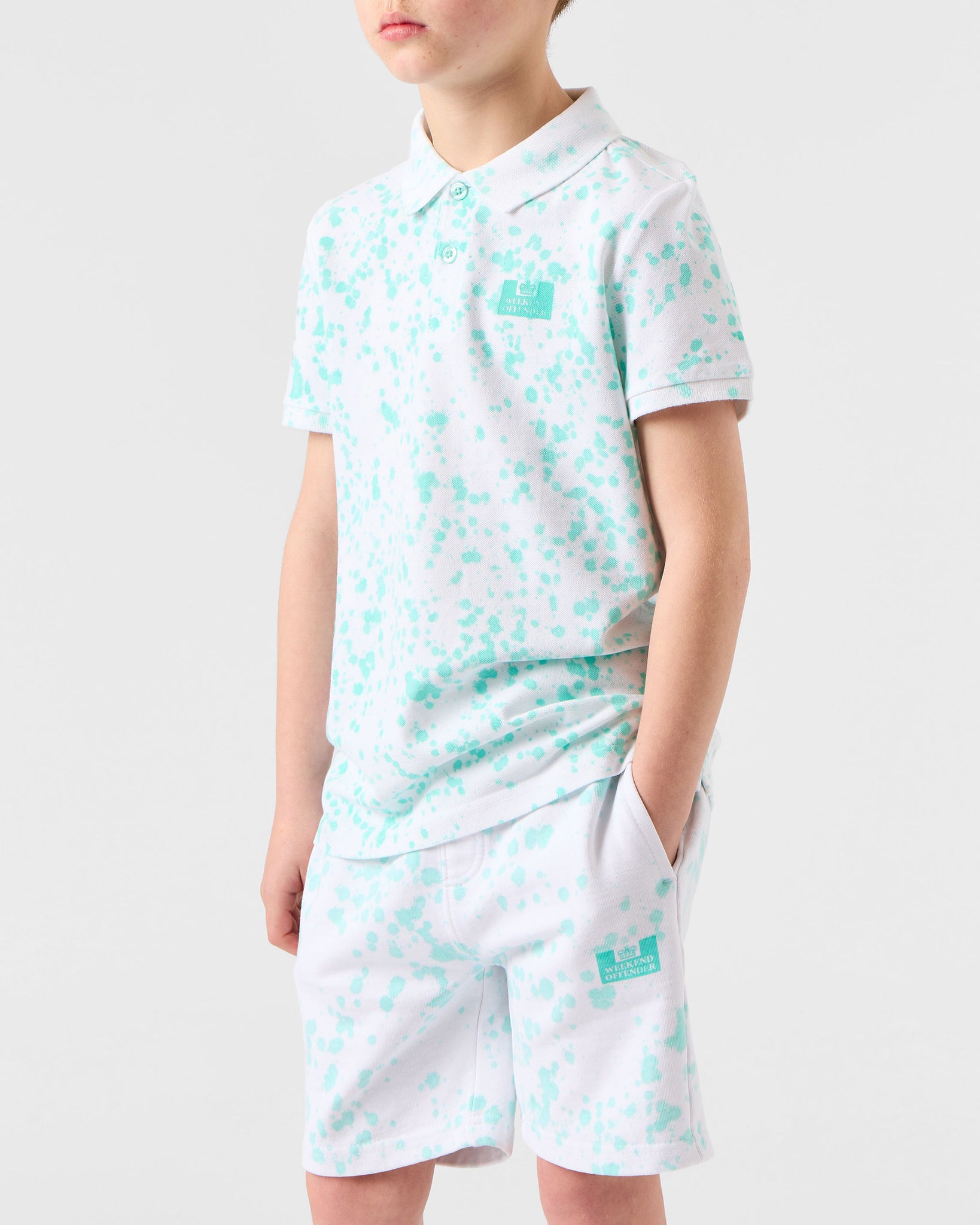 Kids Linares Tie Dye Polo Aqua