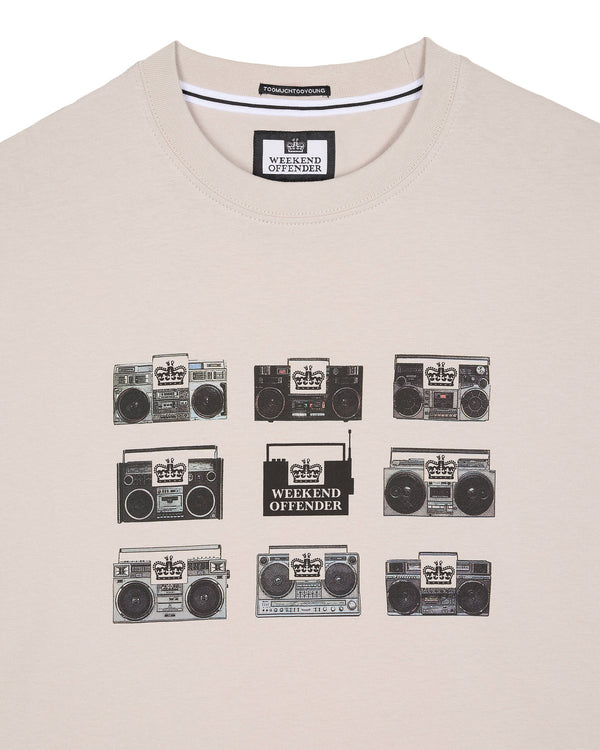 Boombox Graphic T-Shirt Pumice