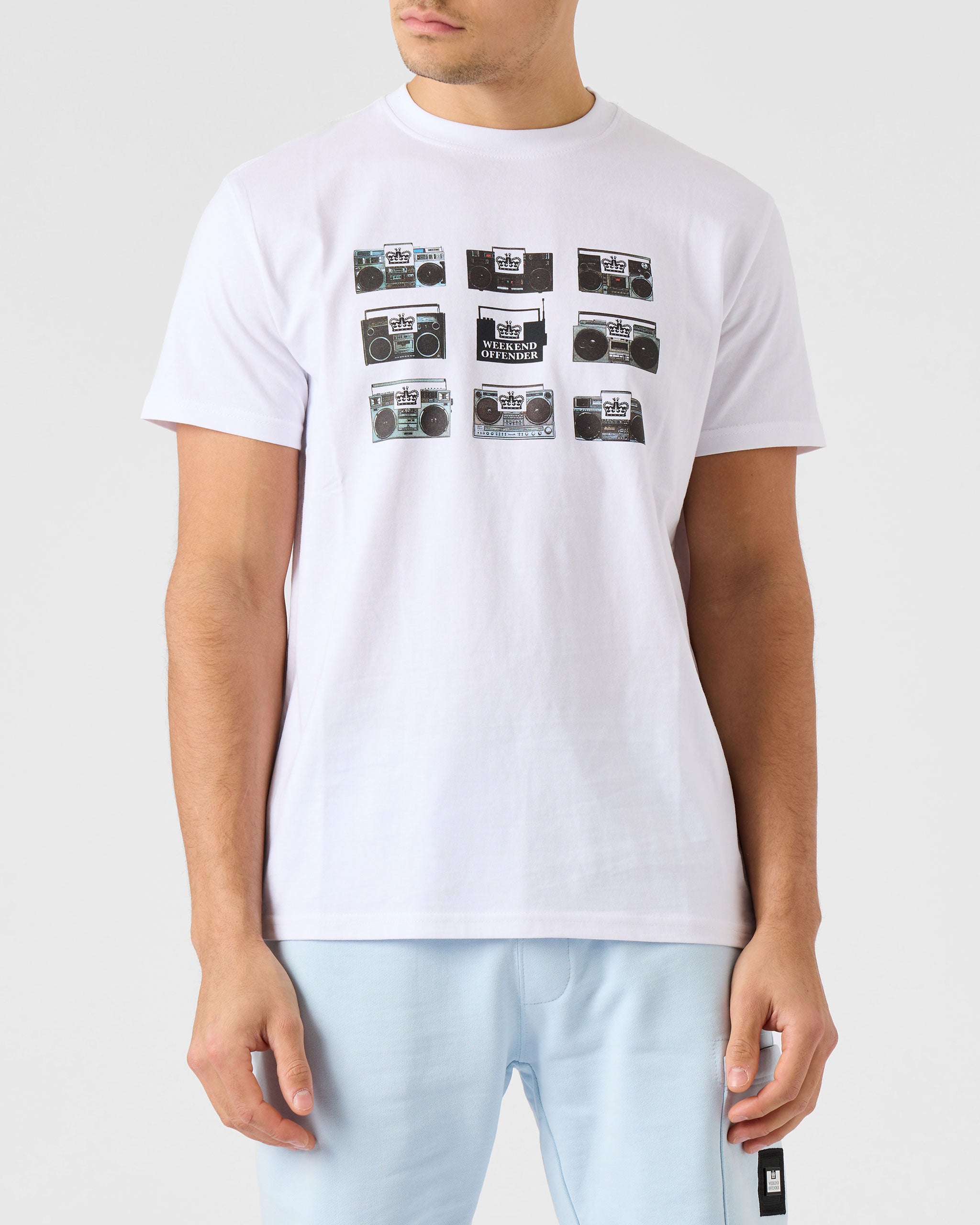 Boombox Graphic T-Shirt White – Weekend Offender