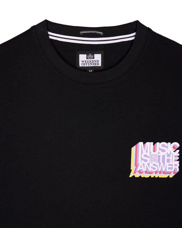 Music Is The Answer Graphic T-Shirt Black