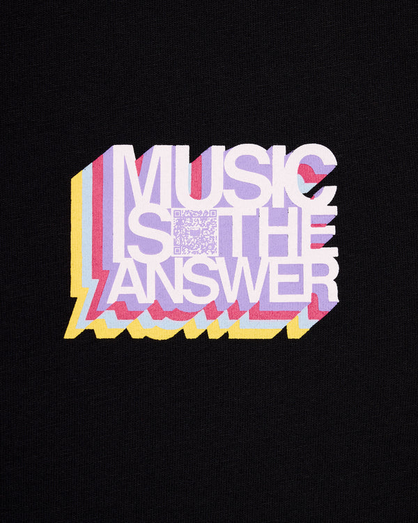 Music Is The Answer Graphic T-Shirt Black