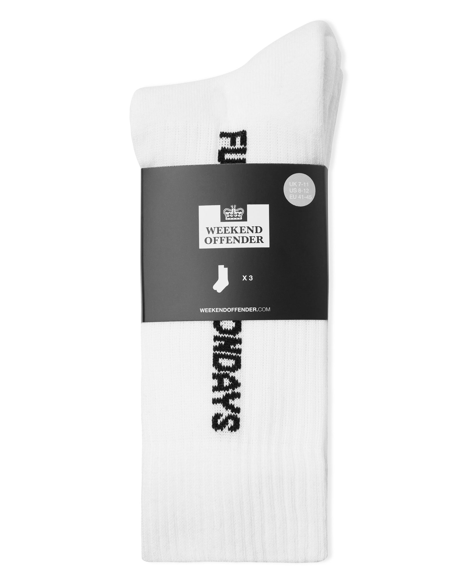 FO Mondays Sports Socks White